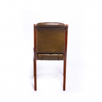 Krzesła w stylu biedermeier, głęboko pikowana skóra. XX wiek.